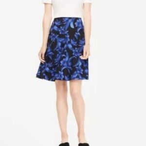Ann Taylor Floral Blue Women's Skirt